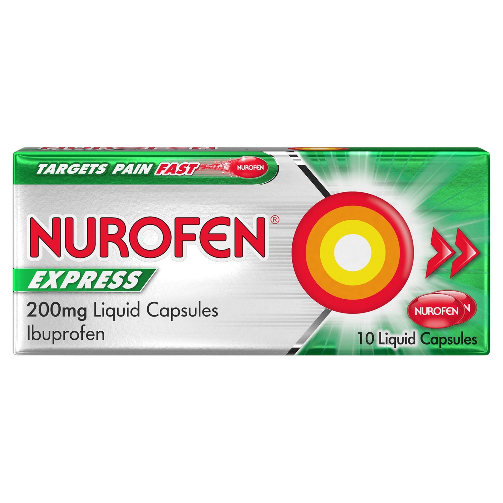 Nurofen Express Ibuprofen Liquid Capsules 200mg 10pk