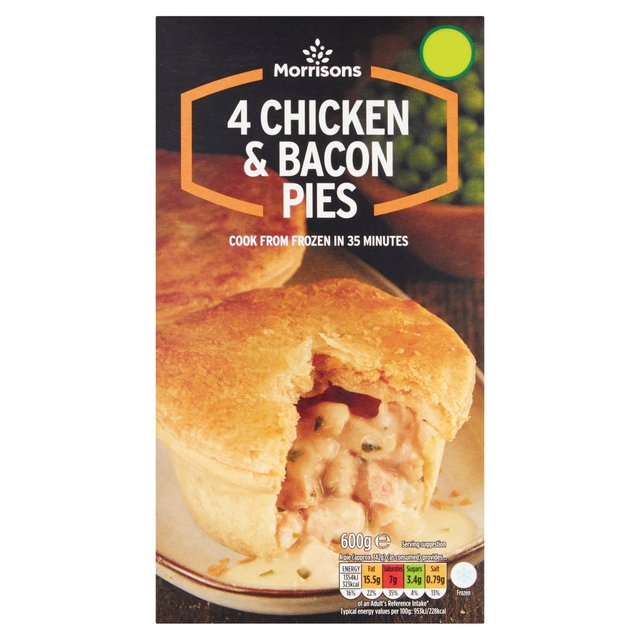 Morrisons 4 Chicken Bacon Pies 600g