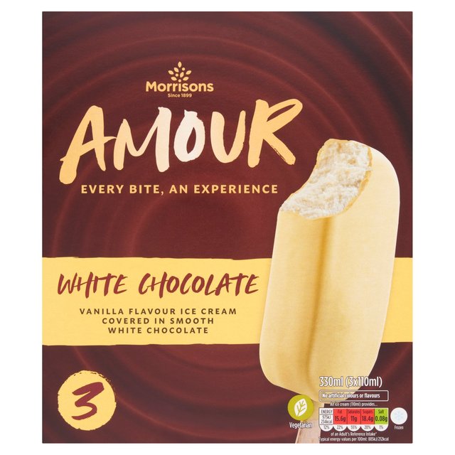 Morrisons White Chocolate Amour Sticks 3 x 110ml