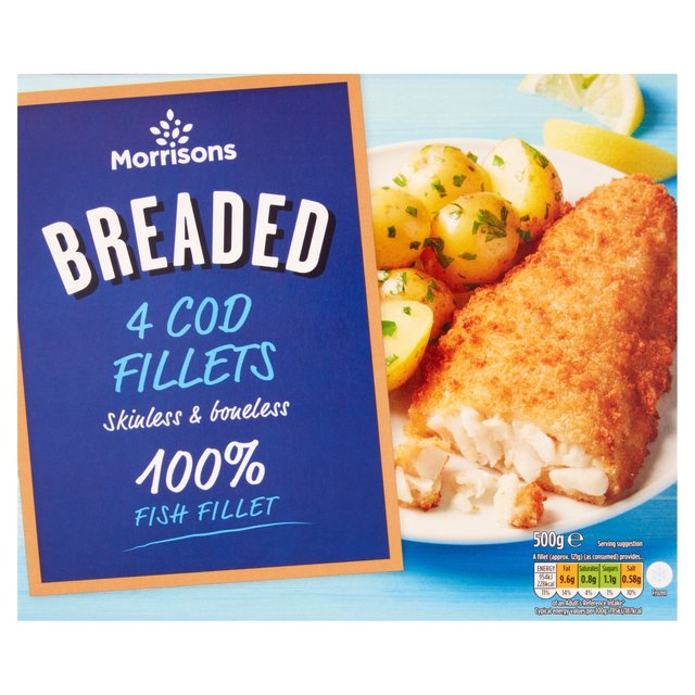 Morrisons 4 Breaded Cod Fillets 500g