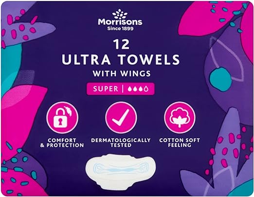 Morrisons Ultra Towels Super with Wings 12pk