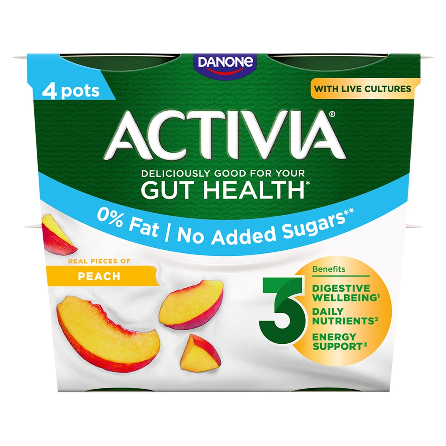 Danone Activia Peach 0% 4 x 115g