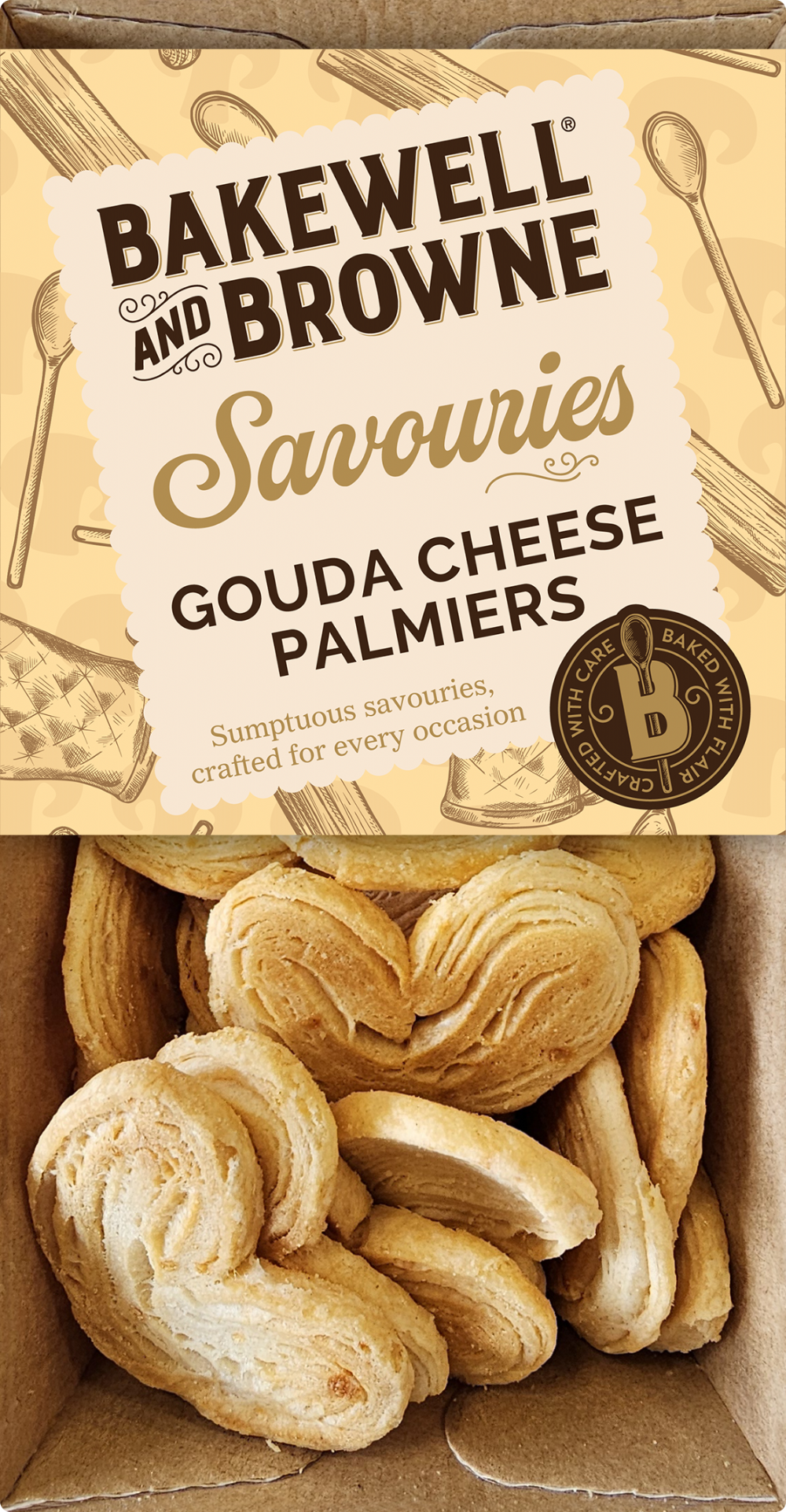 Bakewell & Browne Gouda Cheese Palmiers 80g