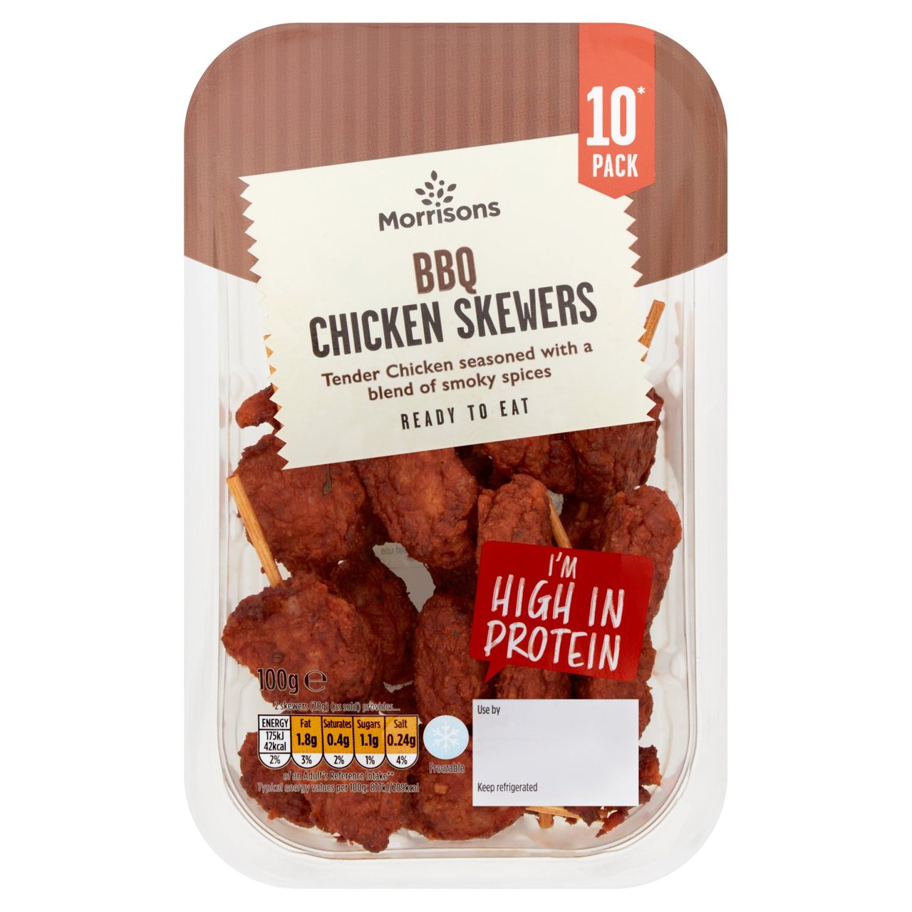 M 10 BBQ Chicken Skewers 100g