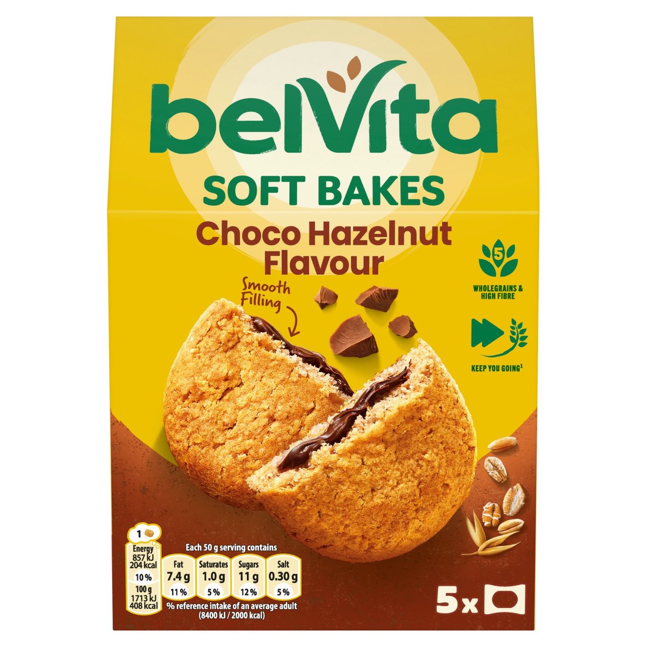Belvita Breakfast Soft Bakes Chocolate Hazelnut 5 x 50g