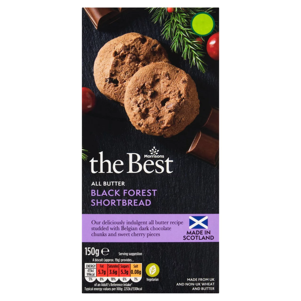 Morrisons The Best Black Forest Shortbread Rounds 150g