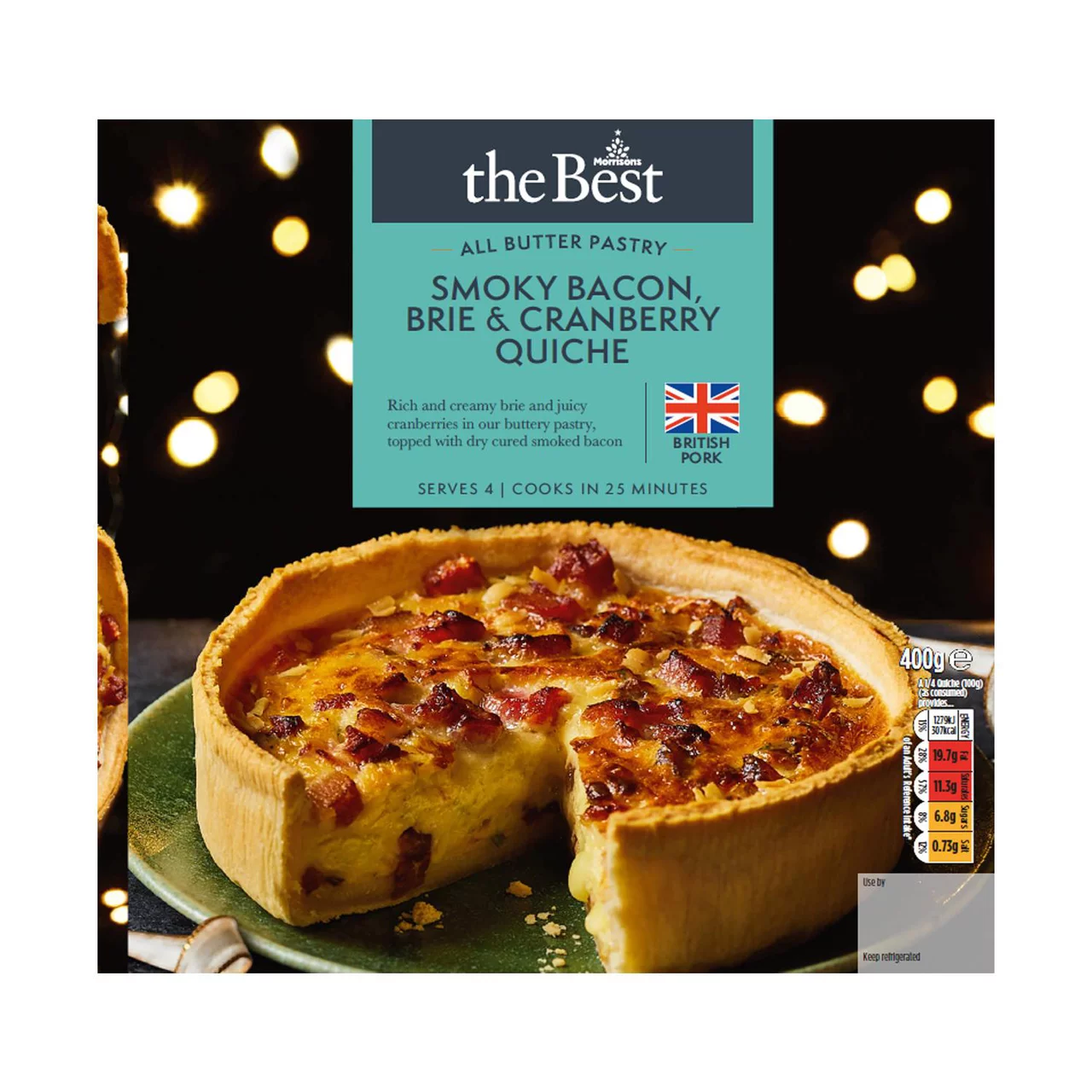 Morrisons The Best Bacon Brie & Cranberry Quiche 400g