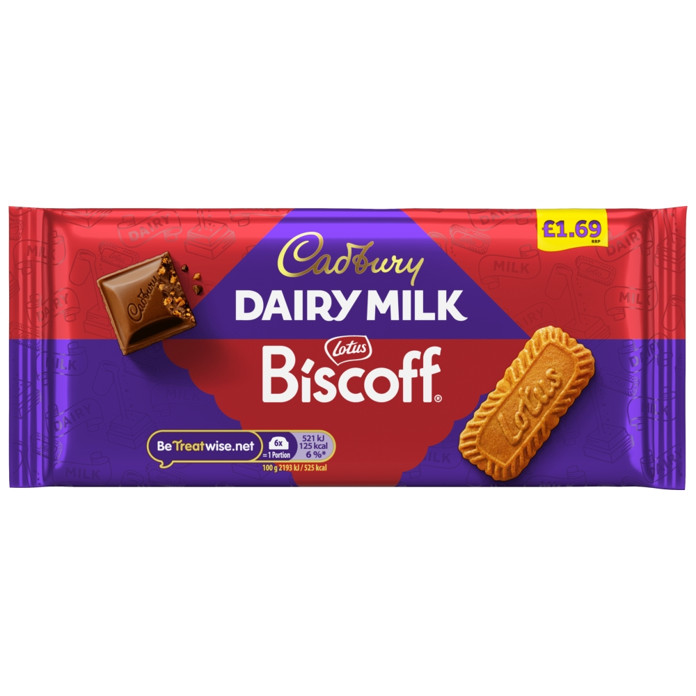 Cadbury Dairy Milk Biscoff Chocolate Bar 95g PM