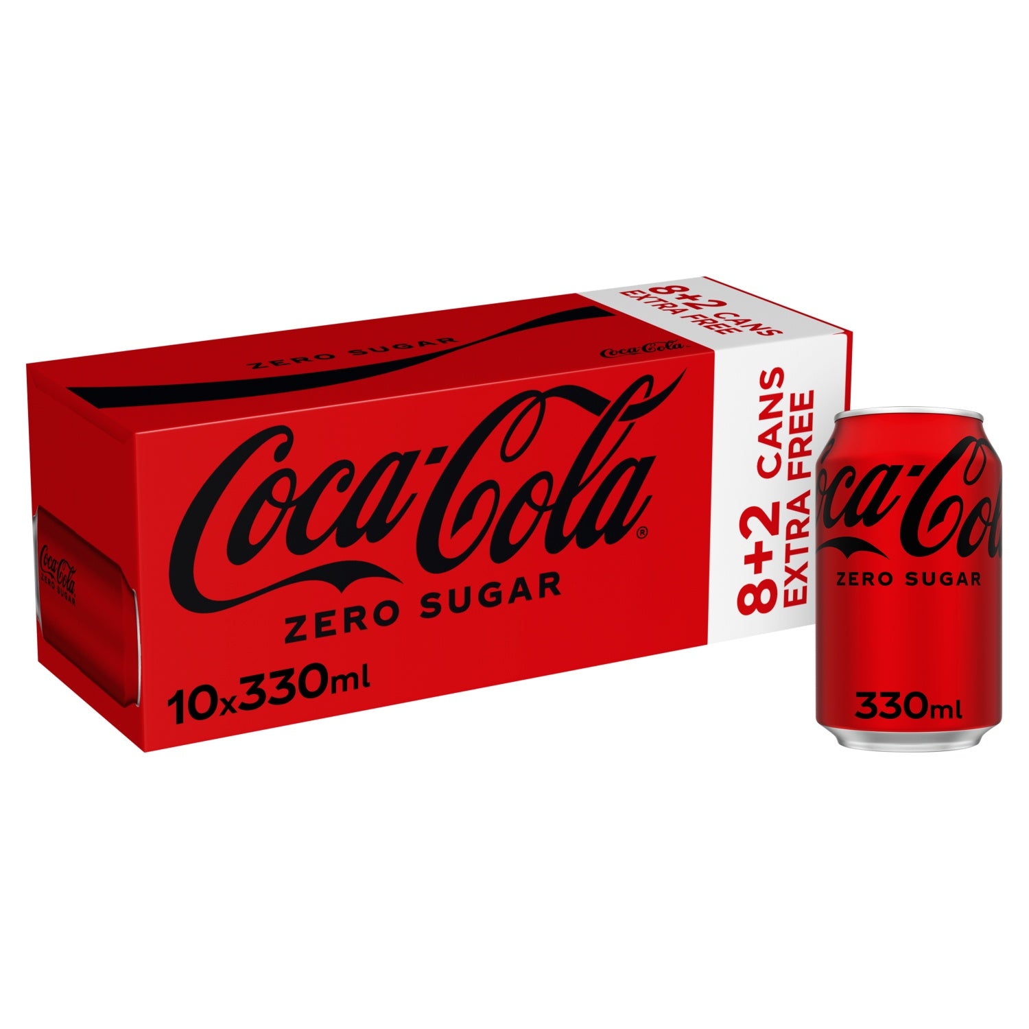 Coke Zero Cans 330ml 8 plus 2 free [981]