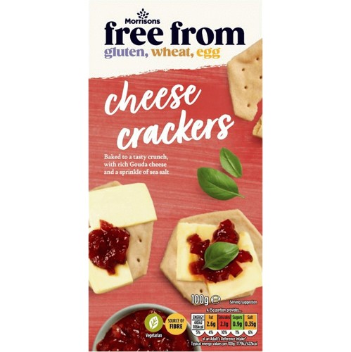 Morrisons Free From Cheese Crackers With Sea Salt 100g