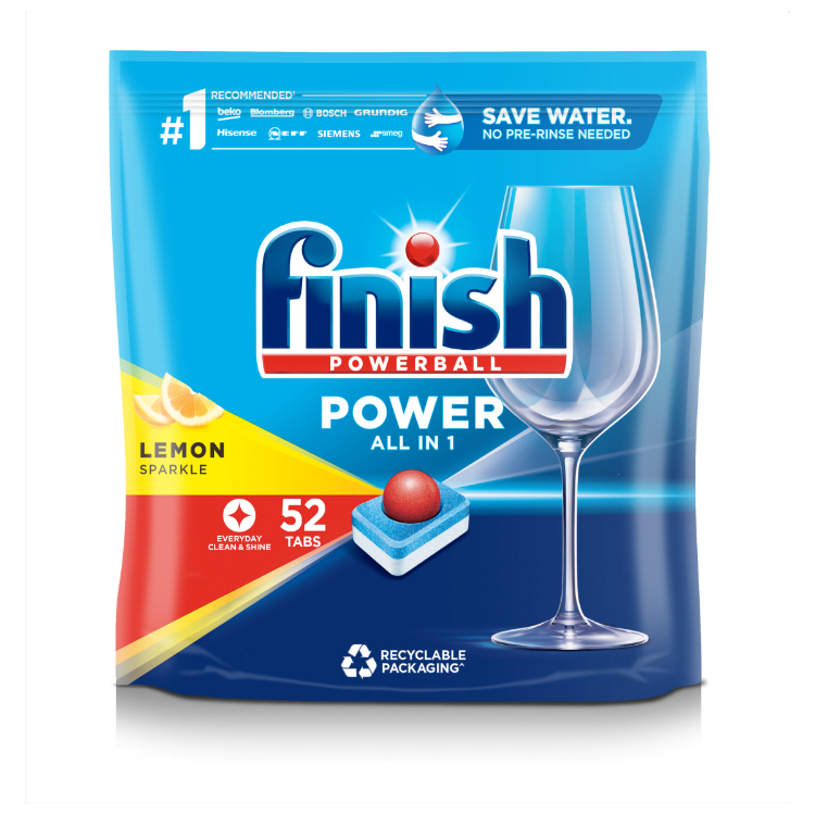 Finish Powerball All In One Lemon Dishwasher Tablets 52pk