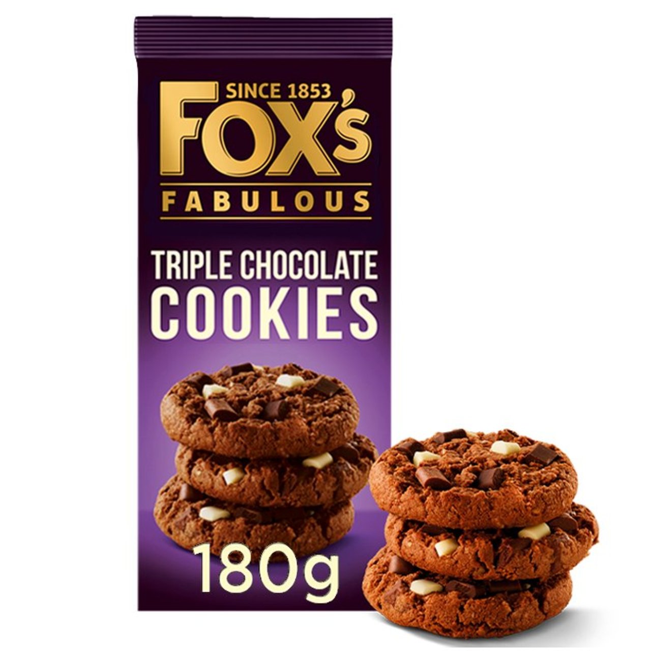 Fox's Fabulous Triple Chocolate Cookies 180g