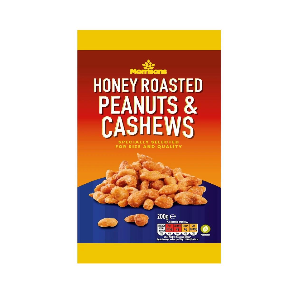 Morrisons Honey Roast Peanuts & Cashews 200g