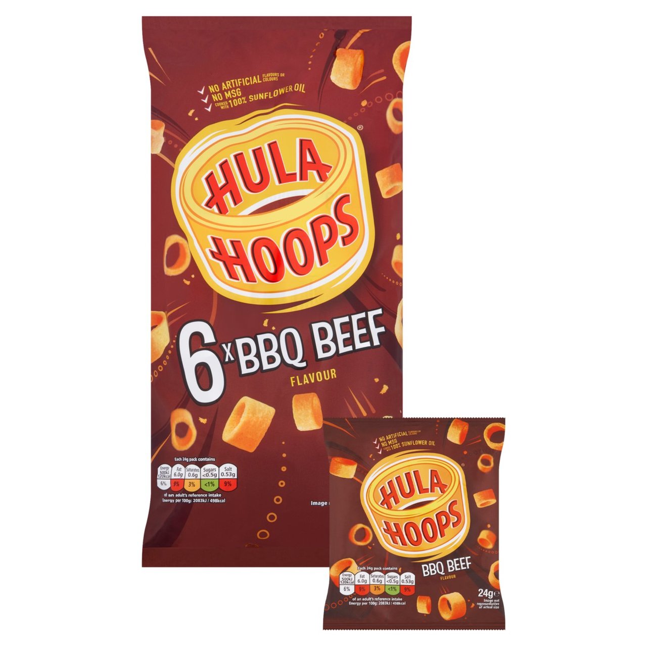 Hula Hoops BBQ Beef 6 x 24g