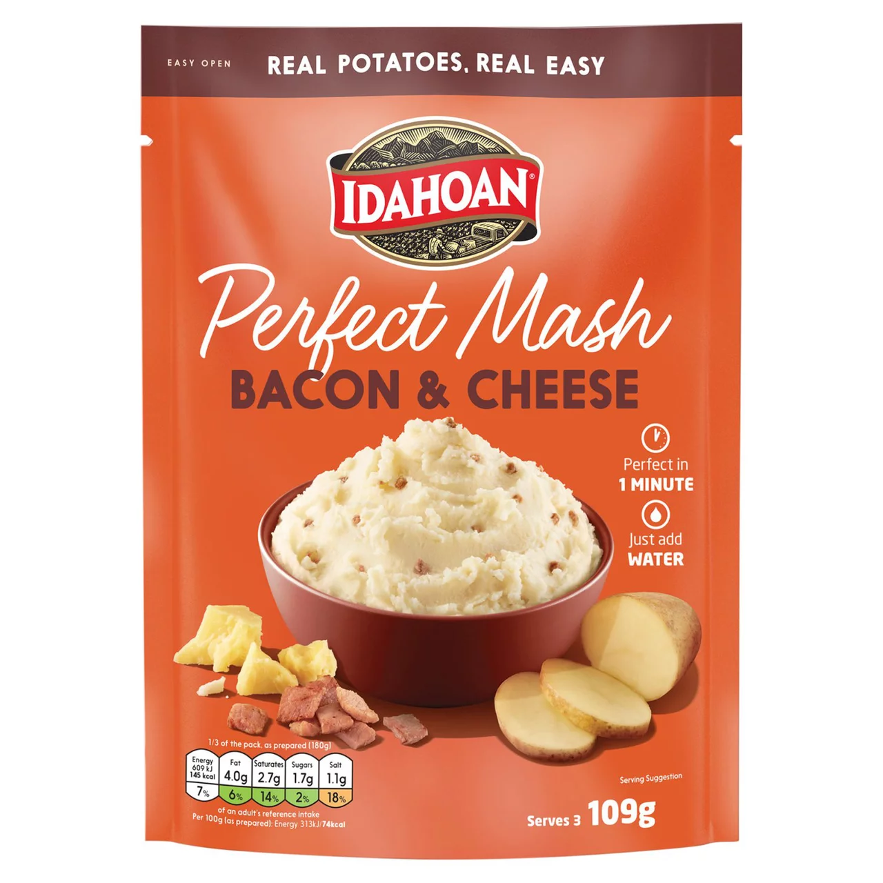 Idahoan Perfect Mash Cheese & Bacon 109g