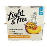 Light & Free Greek Style Peach Passionfruit Yogurt 4 x 115g