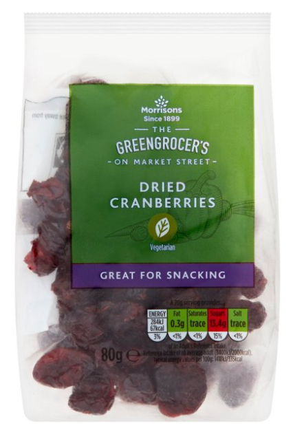 Morrisons Cranberries 80g