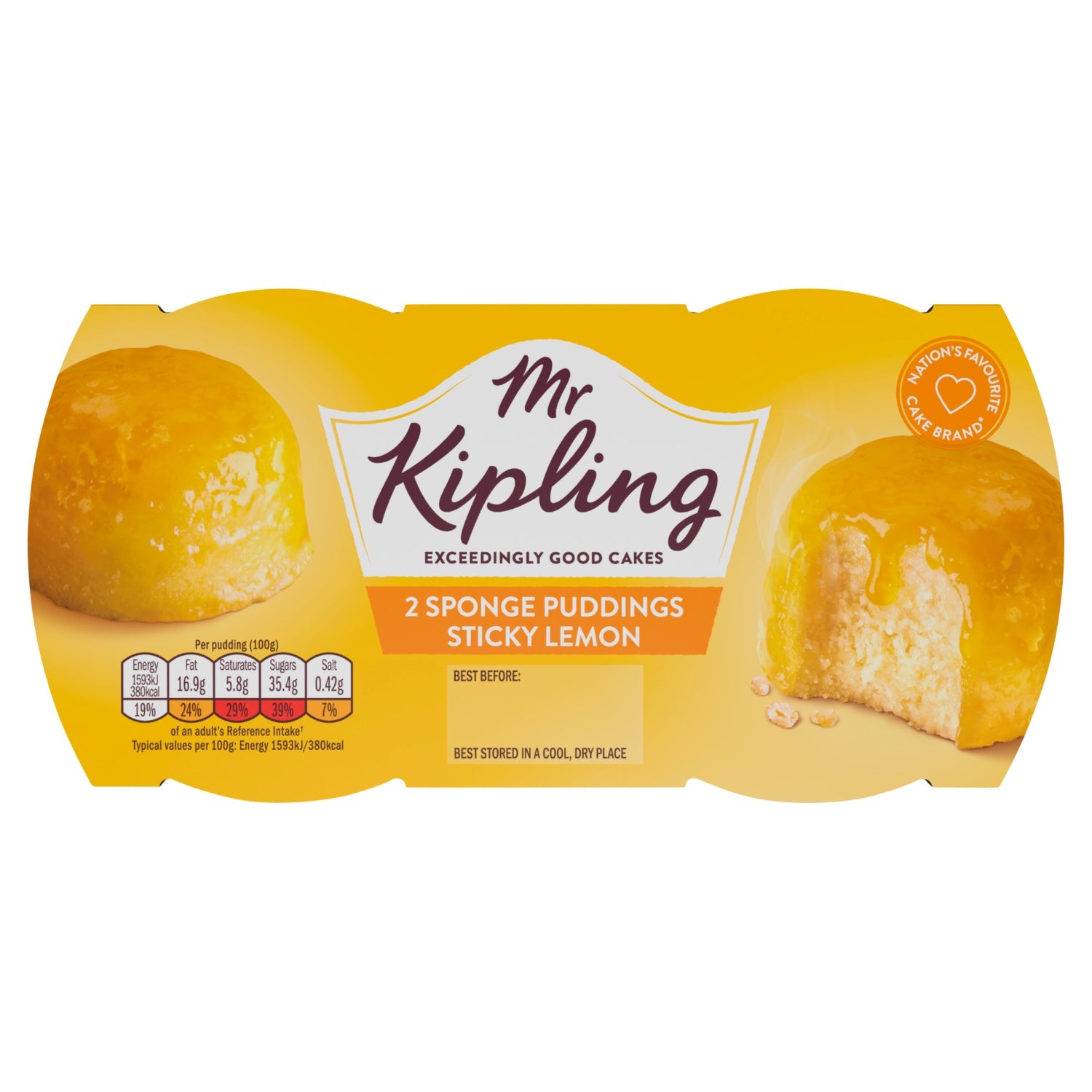 Mr Kipling 2 Lemon Sponge Puddings 2 x 95g