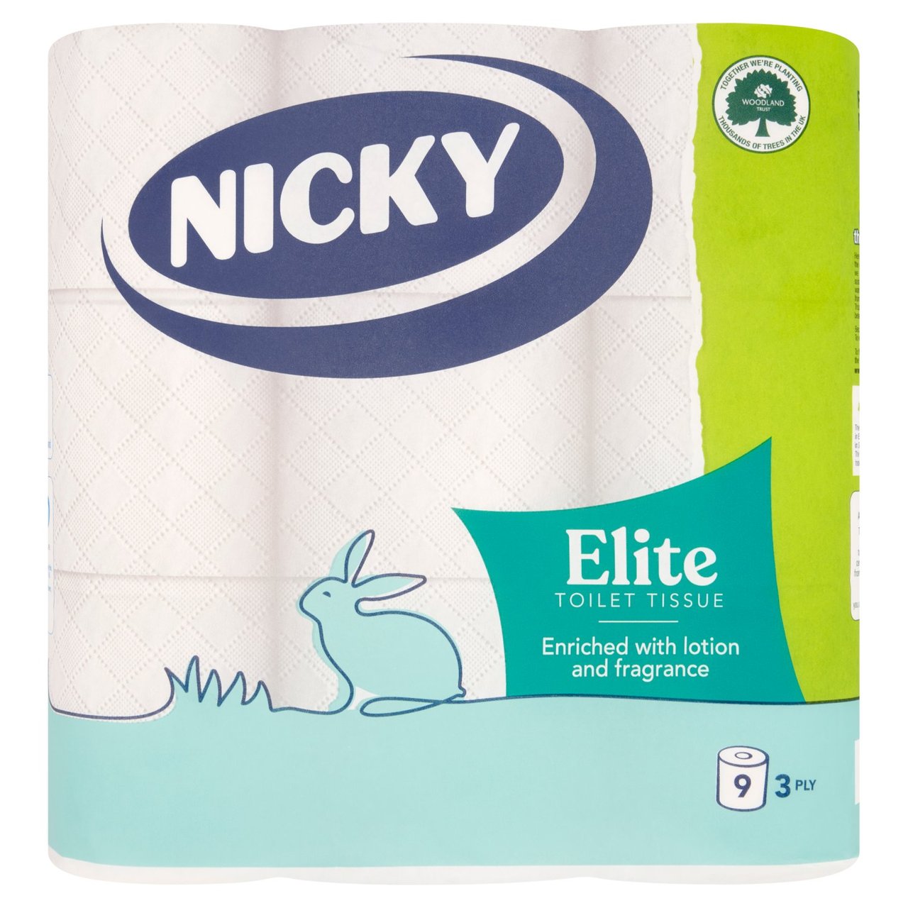 Nicky Elite Toilet Roll 3 Ply White 9pk**