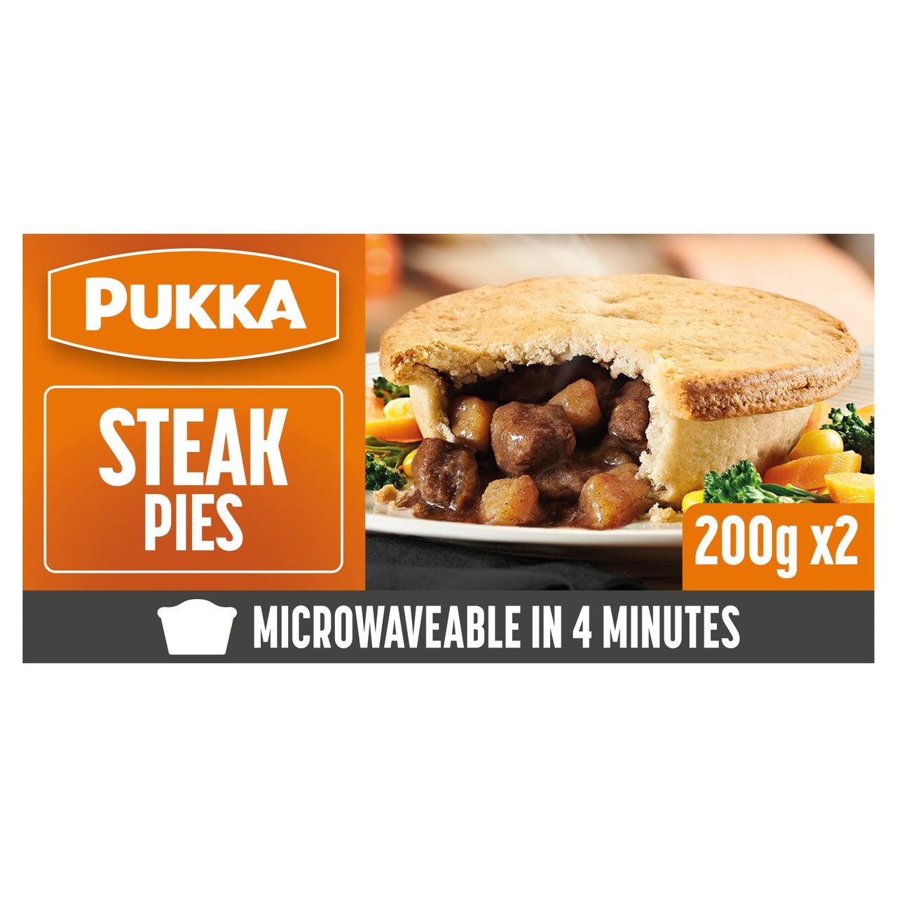 Pukka 2 Steak Microwaveable Shortcrust Pies