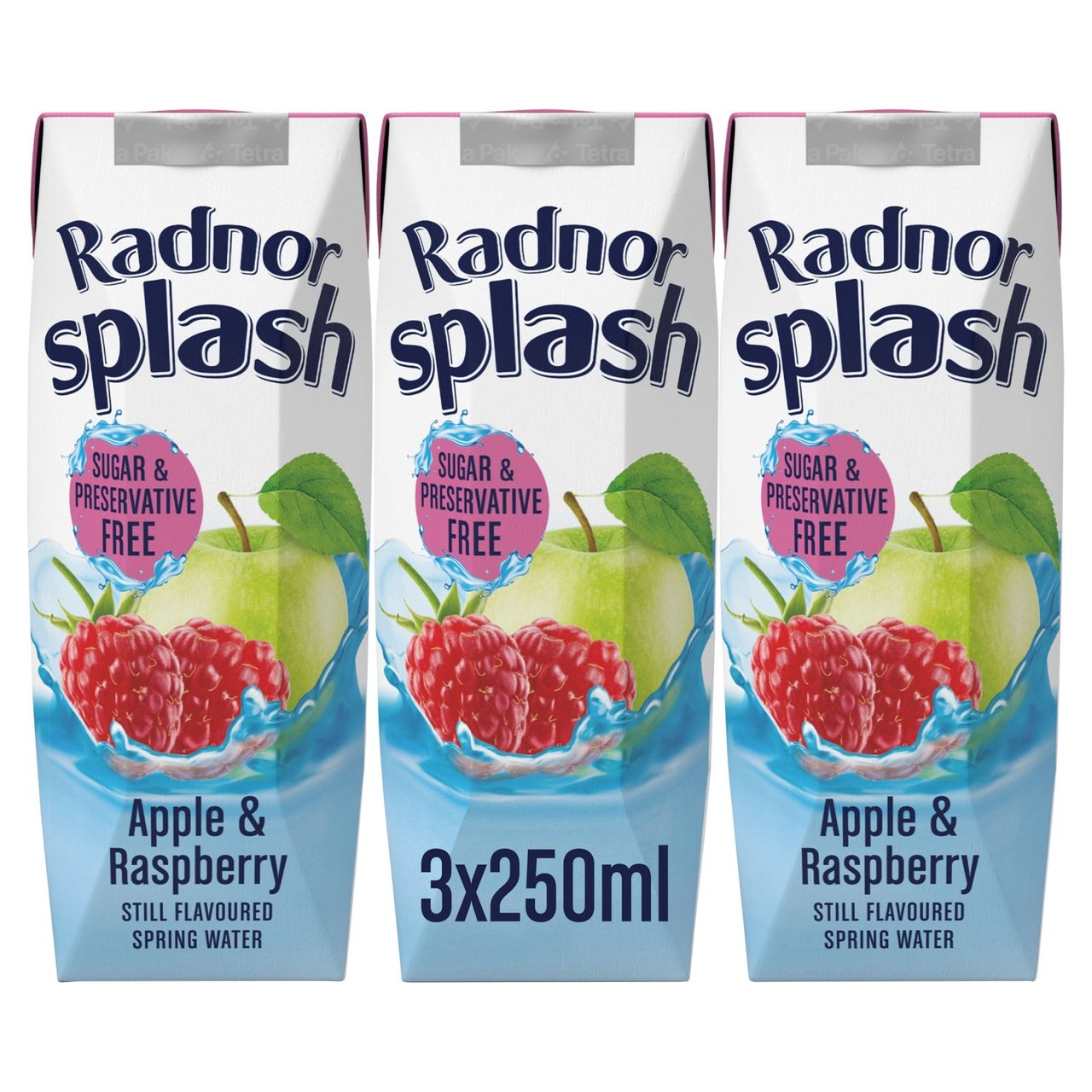 Radnor Splash Apple & Raspberry Still Flavoured Water 3 x 250ml