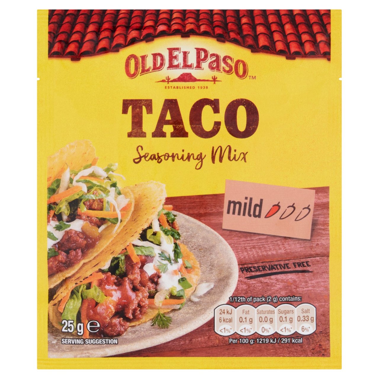 Old El Paso Taco Seasoning garlic Paprika 25g