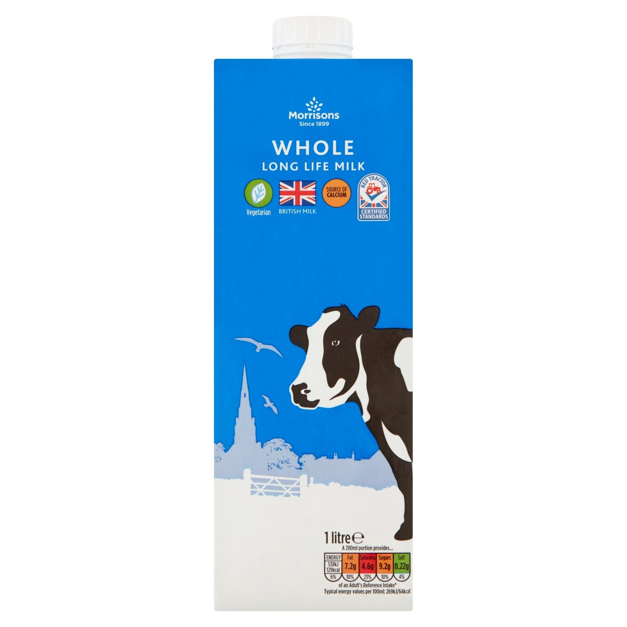 Morrisons British Whole UHT Milk 1L