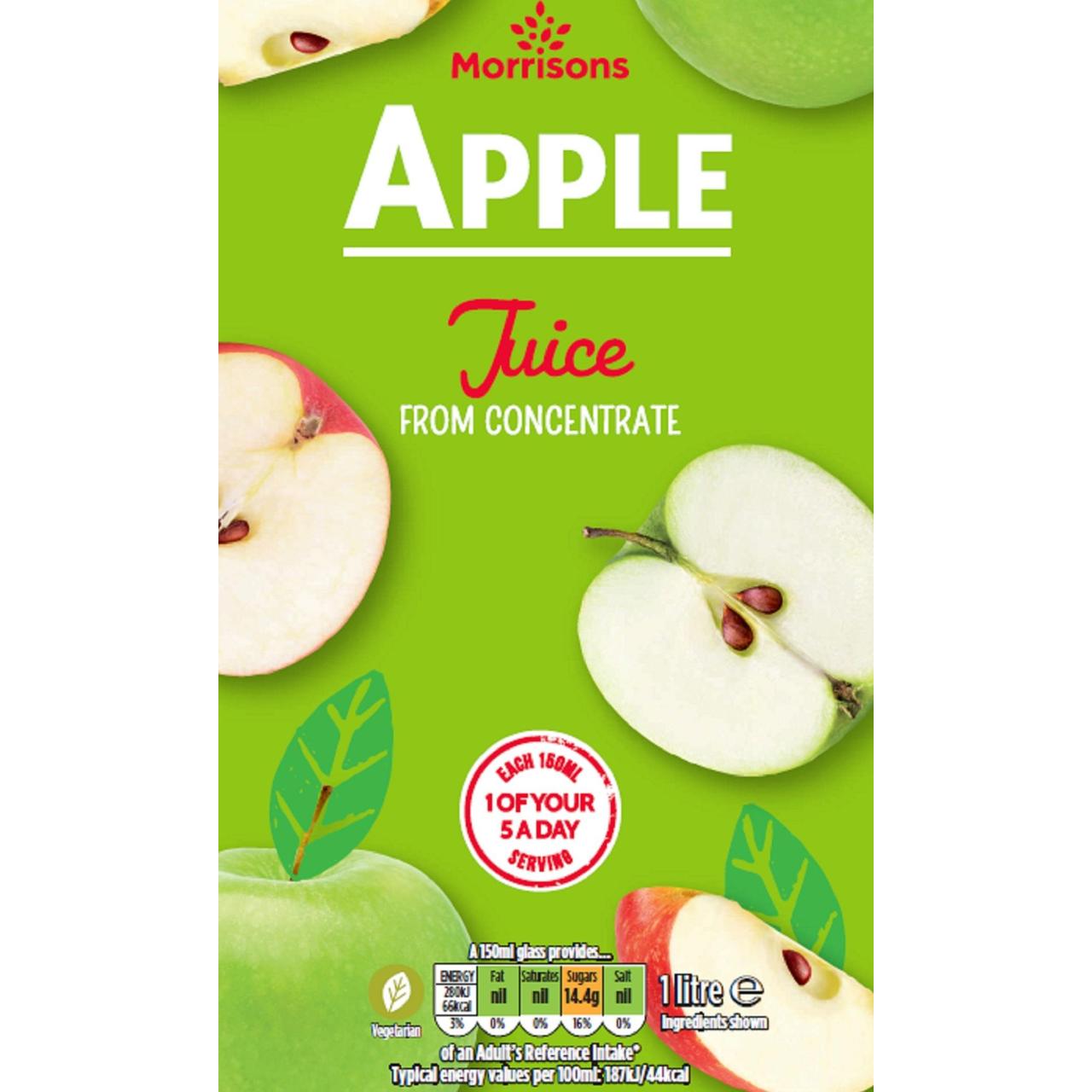 Morrisons Apple Juice From Concentrate 4 x 1L [656]