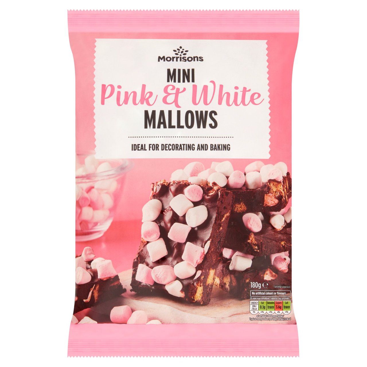 Morrisons Pink & White Mini Marshmallows 180g