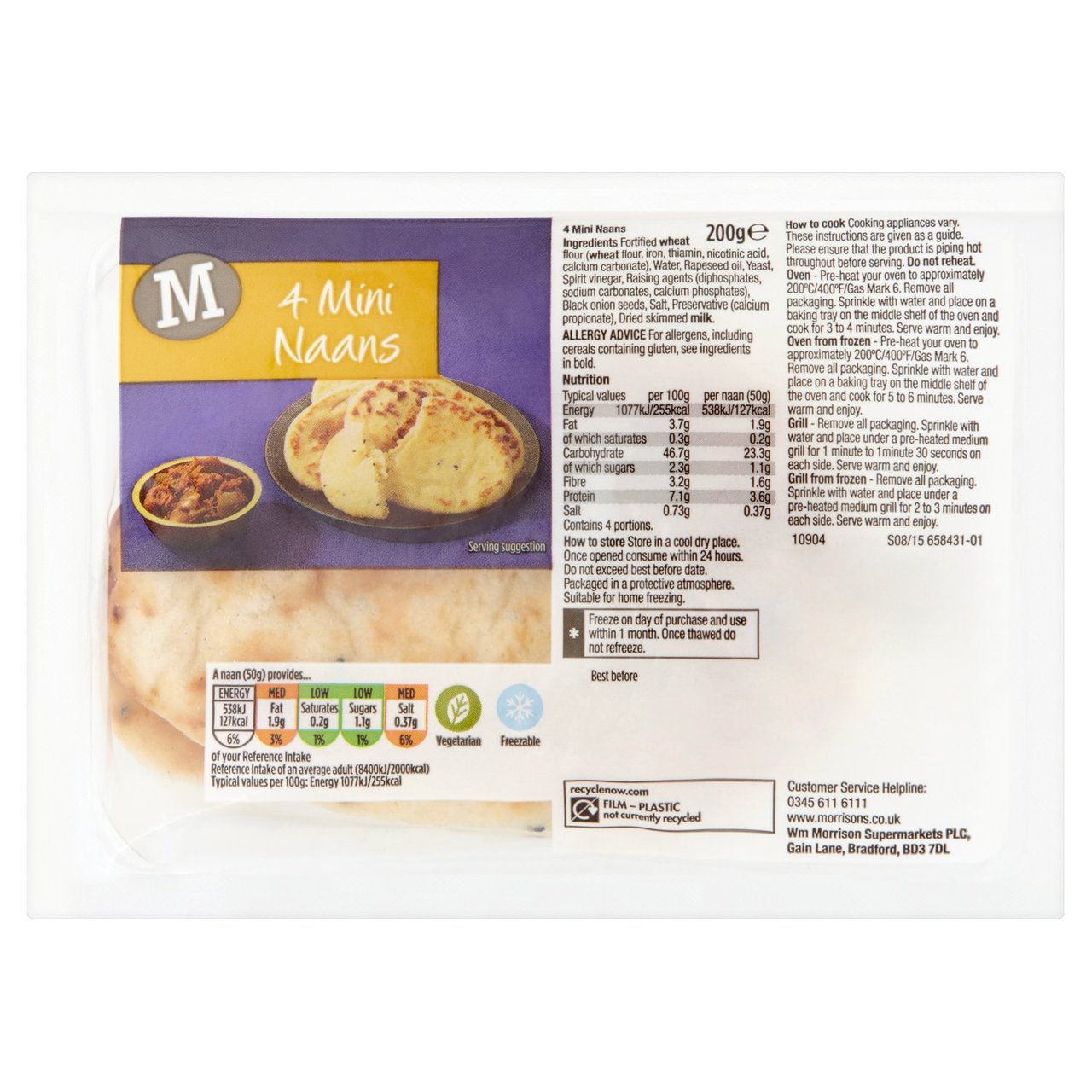 Morrisons Mini Naans 4pk