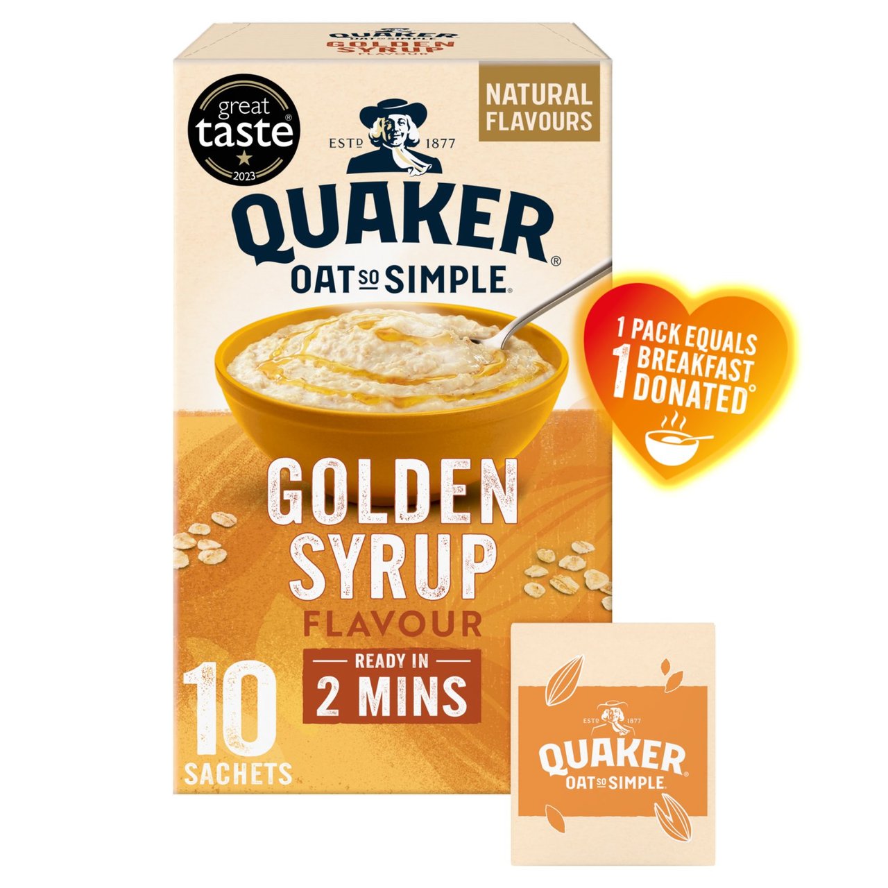 Quaker Oat so Simple Golden Syrup 10 x 36g