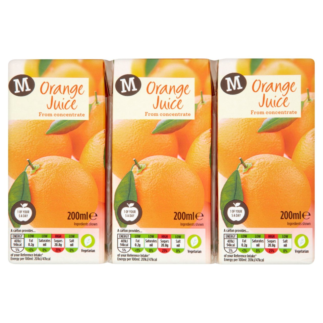 Morrisons Orange Juice From Concentrate 3 x 200ml
