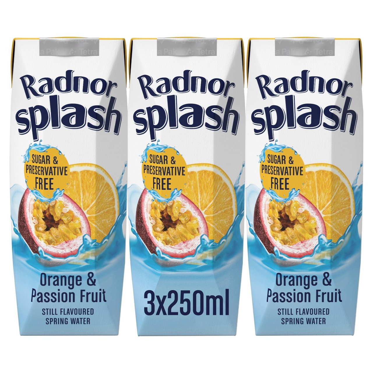 Radnor Splash Orange & Passion Fruit Still Flavoured Water 3 x 250ml