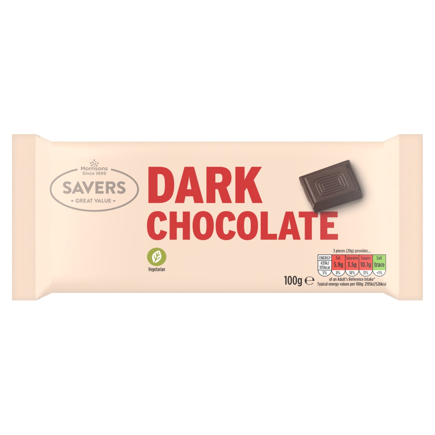 Morrisons Savers Dark Chocolate 100g