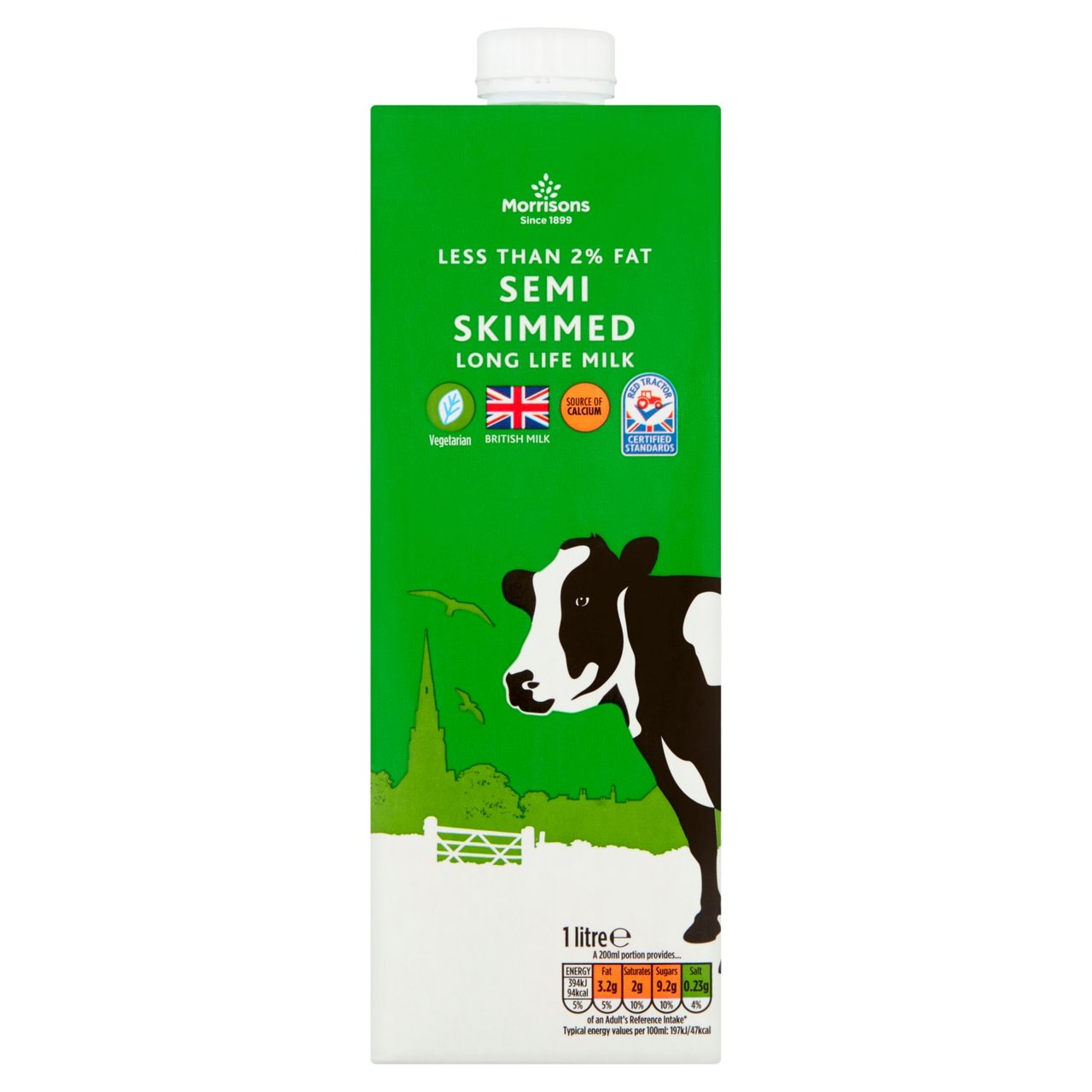 Morrisons British Semi Skimmed UHT Milk 1L*