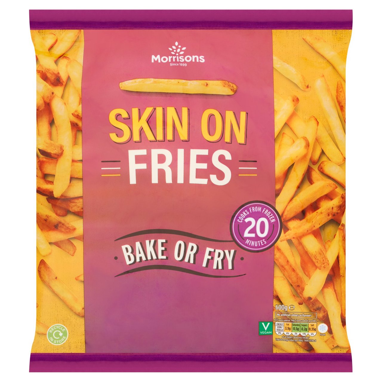 Morrisons Skin On Fries 600g