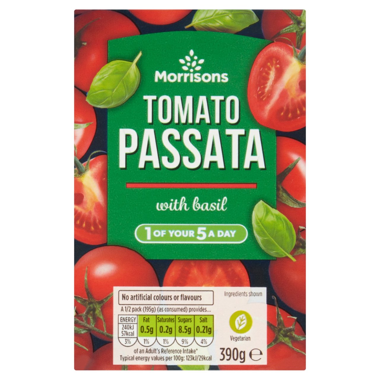 Morrisons Tomato Passata with Basil 390g