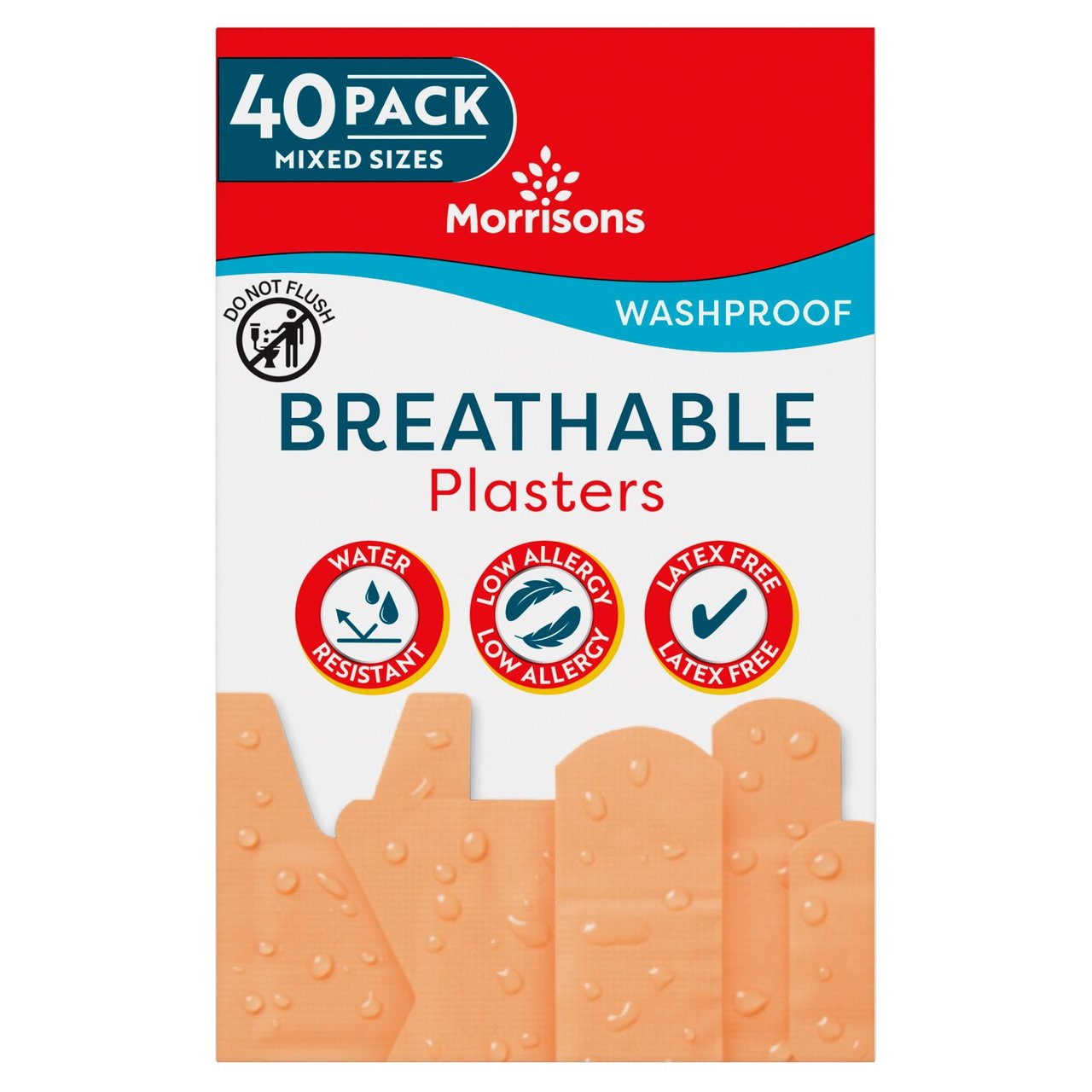 Morrisons Washproof Plasters 40pk