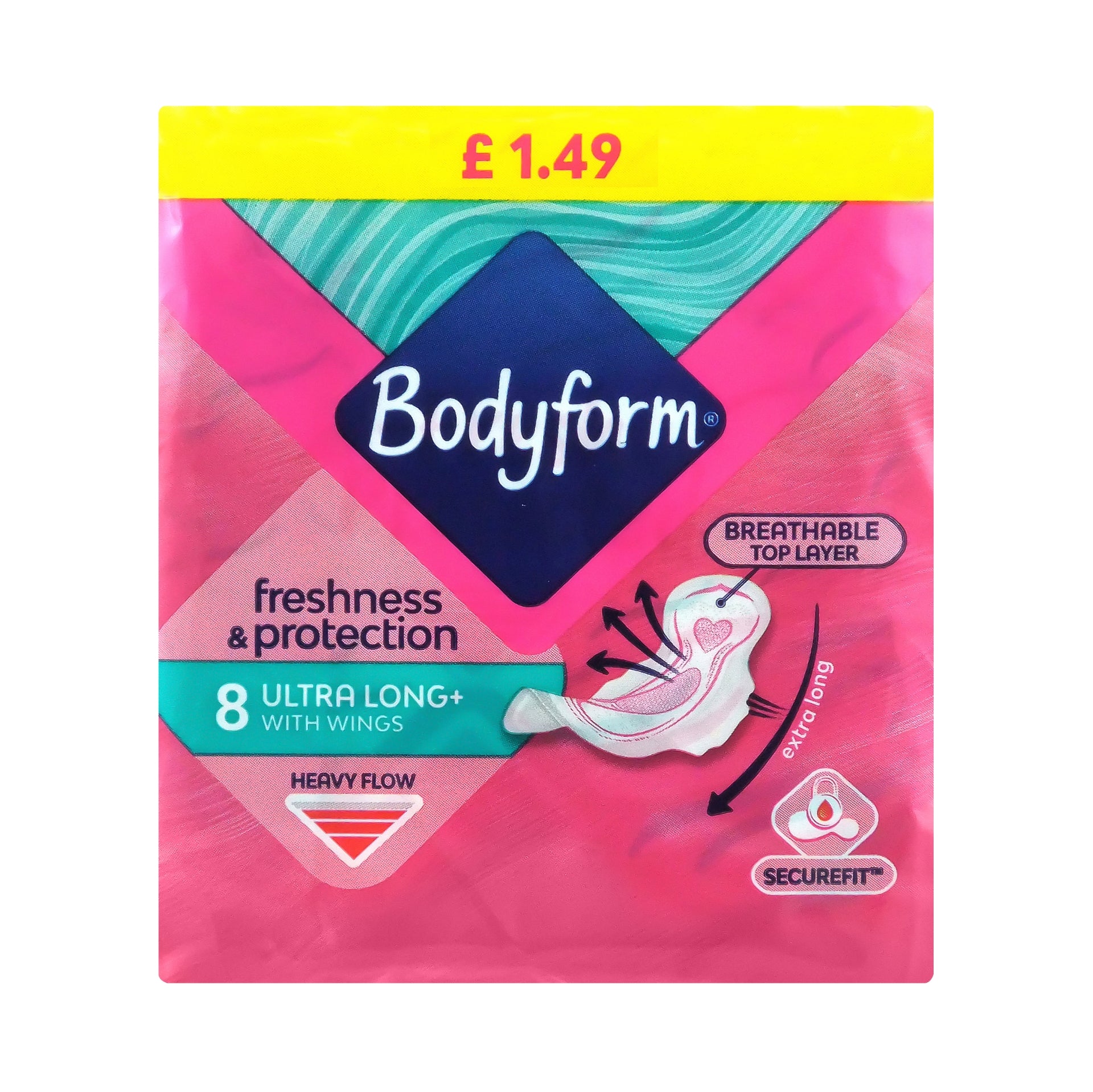 BodyForm Ultra Long With Wings 8pk PM