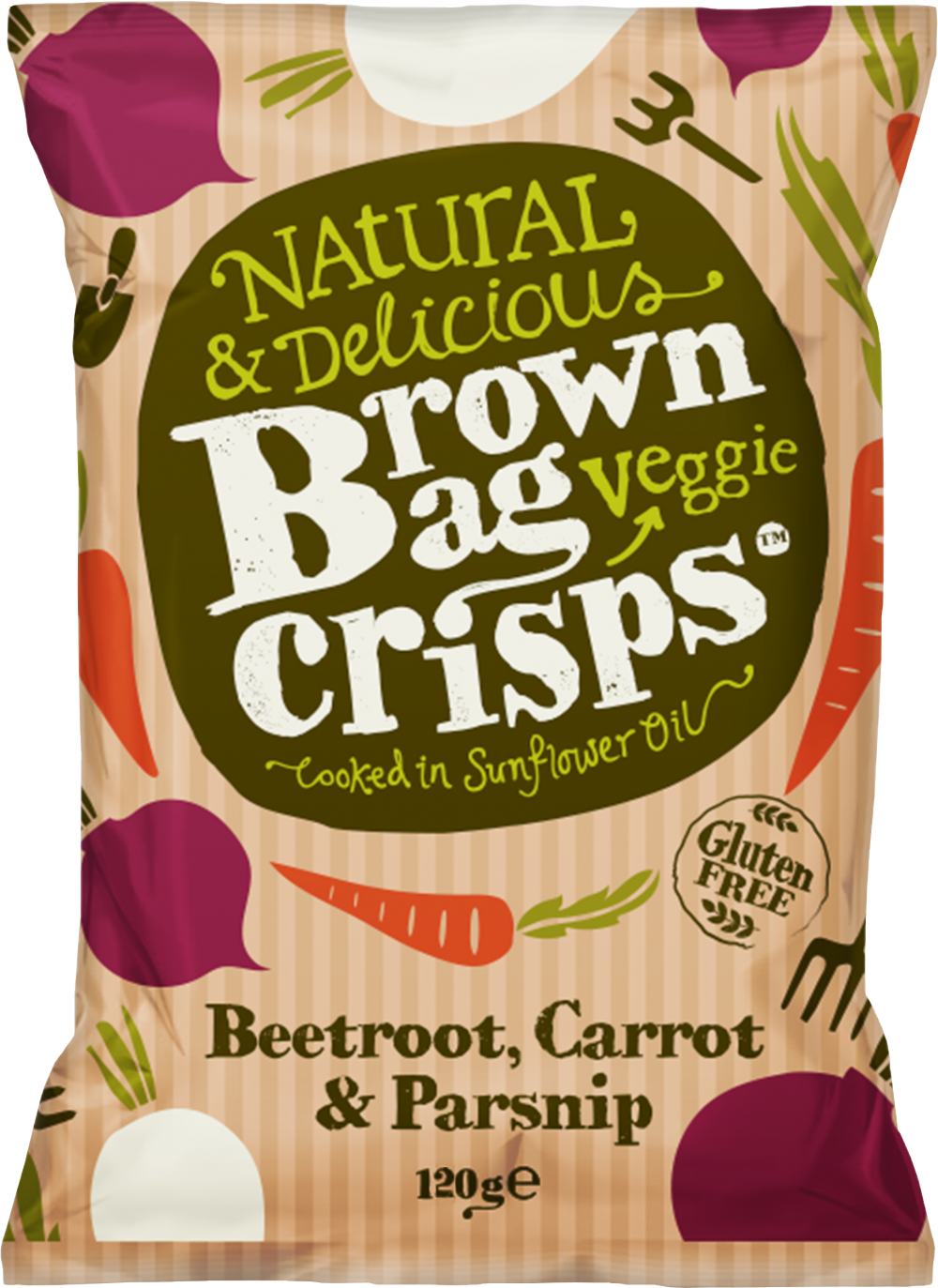 Brown Bag Beetroot, Carrot & Parsnip 120G