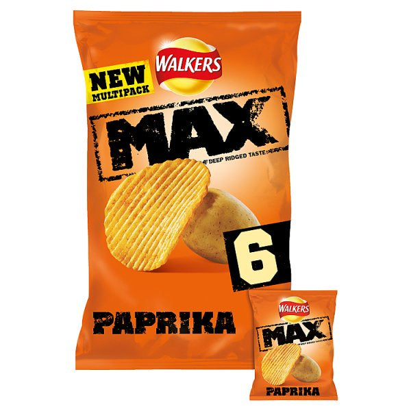 Walkers Max Paprika 6pk (4979330678843)