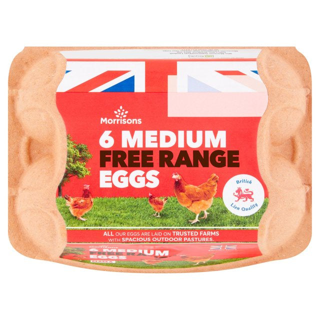 Morrisons Free Range Medium Eggs 6pk