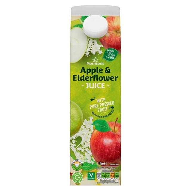 Morrisons 100% Apple Elderflower Juice 1L