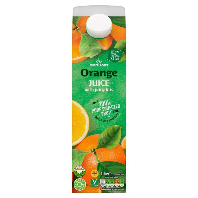 Morrisons 100% Fruit Orange Juice With Bits 1L