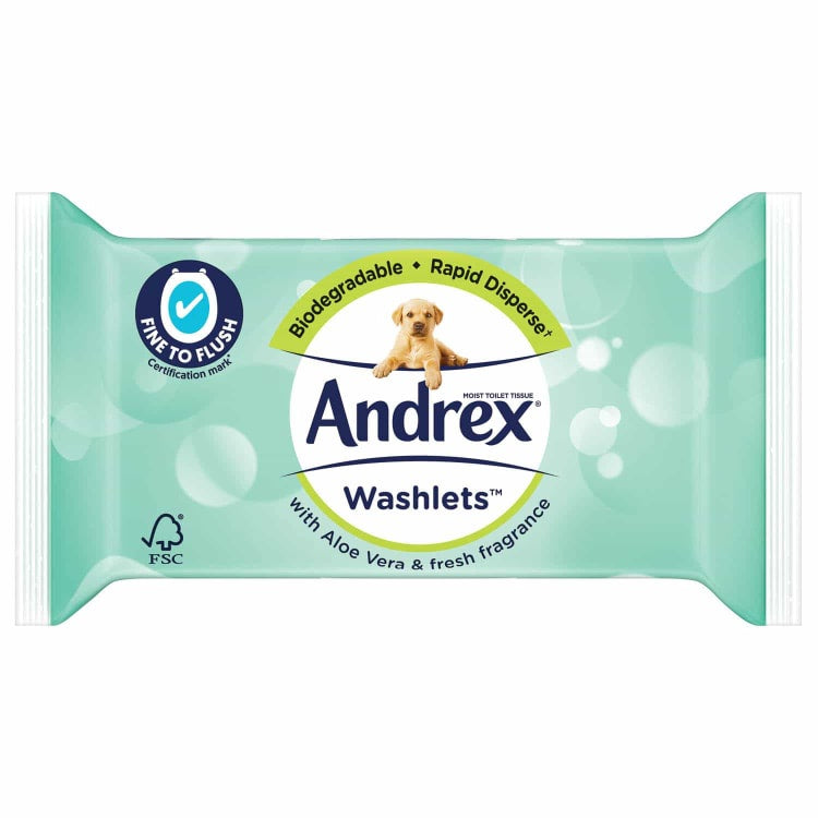 Andrex Aloe Vera & Fresh Fragrance Washlets 36pk