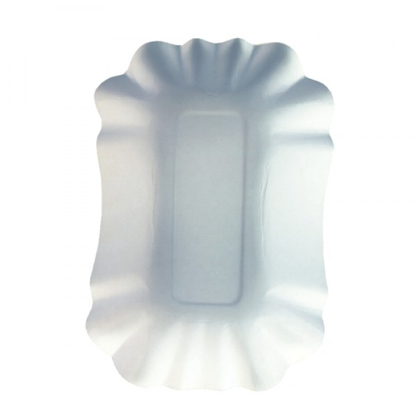 White Paper Dishes (9x14x3cm) - 50 Pk