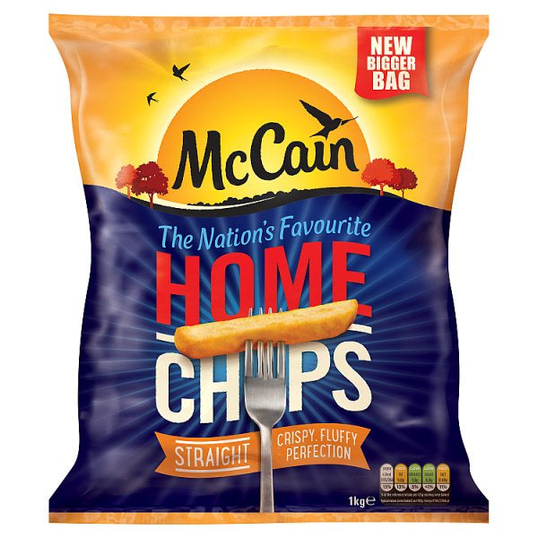 McCain Home Chips Straight Cut 1kg. (4974594523195)