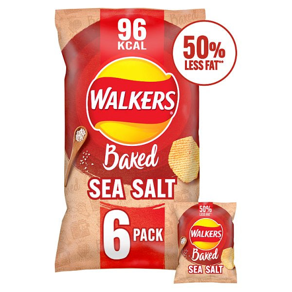 Walkers Oven Baked Sea Salt Crisps 6 x 22g