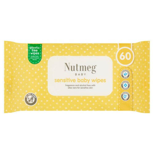 Nutmeg Sensitive Baby Wipes 60pk [929]