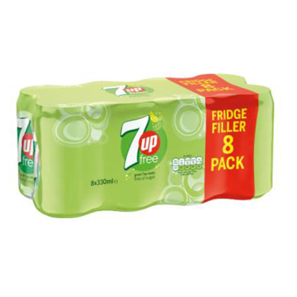 7UP Free 330ml Cans 8pk* (5002825531451)